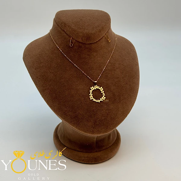 آویز گل دایره ای طلا لیزری